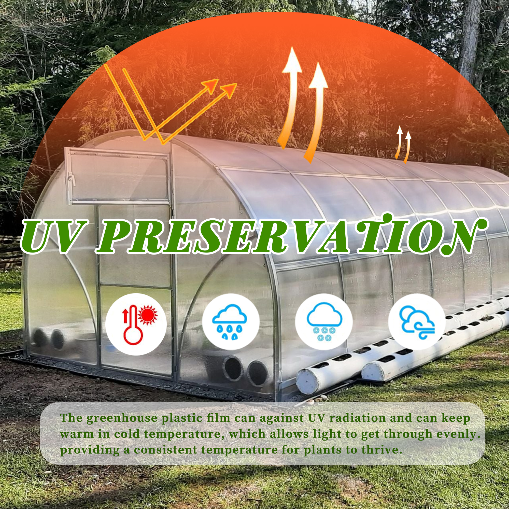 Filme plástico de proteção de estufa de proteção UV agrícola