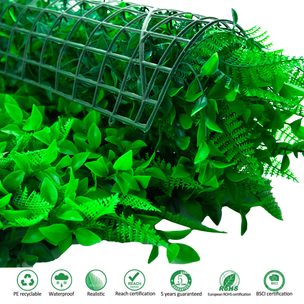 Jardim ao ar livre parede de grama verde de plástico de plástico UV UV