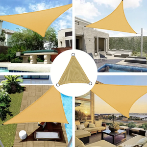 Polyester Yellow Sun Shade Sail com D-ring para o quintal dos pátios
