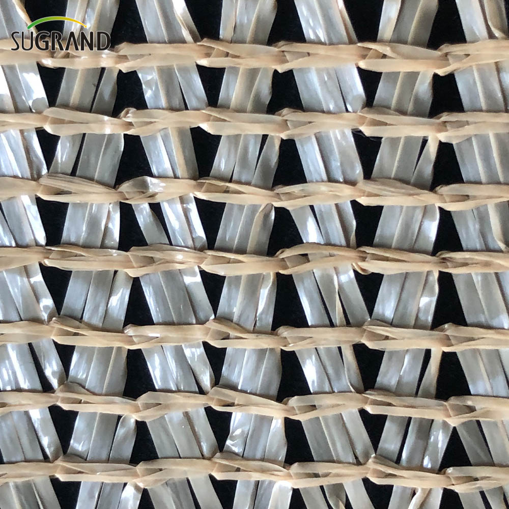 320 GSM Branco/areia amarela Mono Tape Shade Net