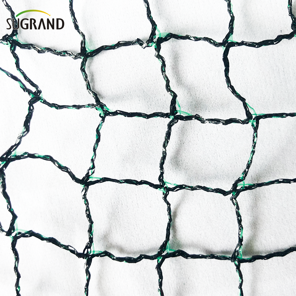 Rede de pássaros para árvores frutíferas em preto e verde malha de pombo