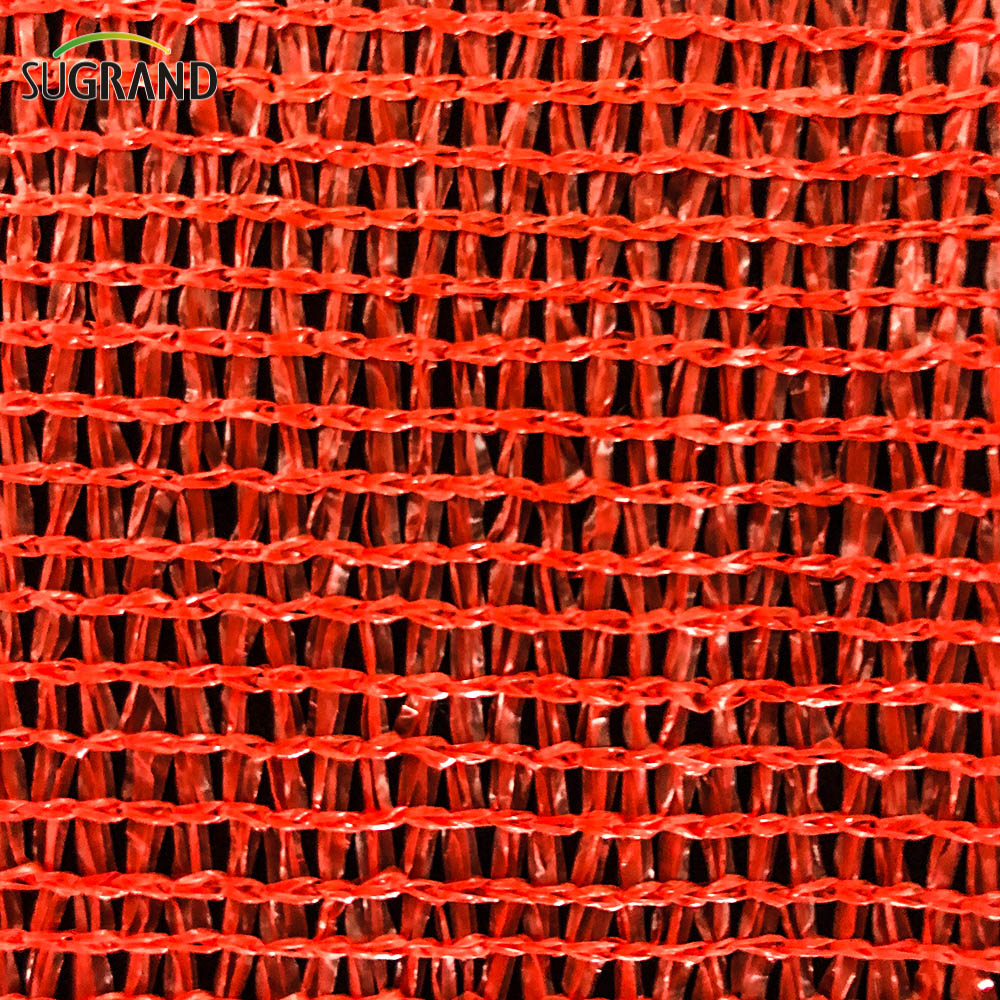 38 G/M Fita Duas Agulhas Red Shade Net HDPE Sun Shade Net 