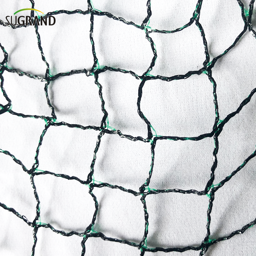 Rede de pássaros para árvores frutíferas em preto e verde malha de pombo