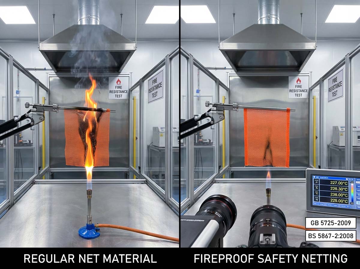 Rede de andaime retardante de fogo