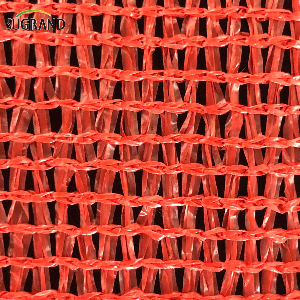 38 G/M Fita Duas Agulhas Red Shade Net HDPE Sun Shade Net 
