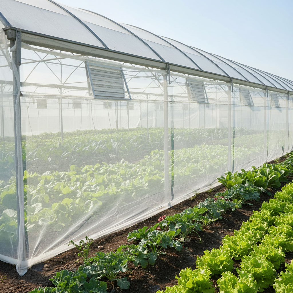 Rede de insetos de malha HDPE 40 para vegetais com efeito de estufa