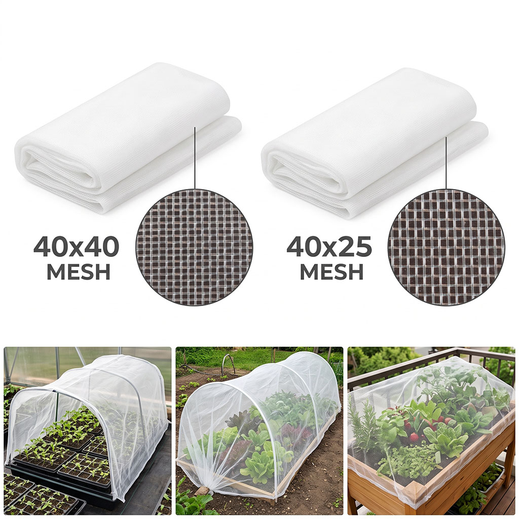 Rede de insetos de malha HDPE 40 para vegetais com efeito de estufa